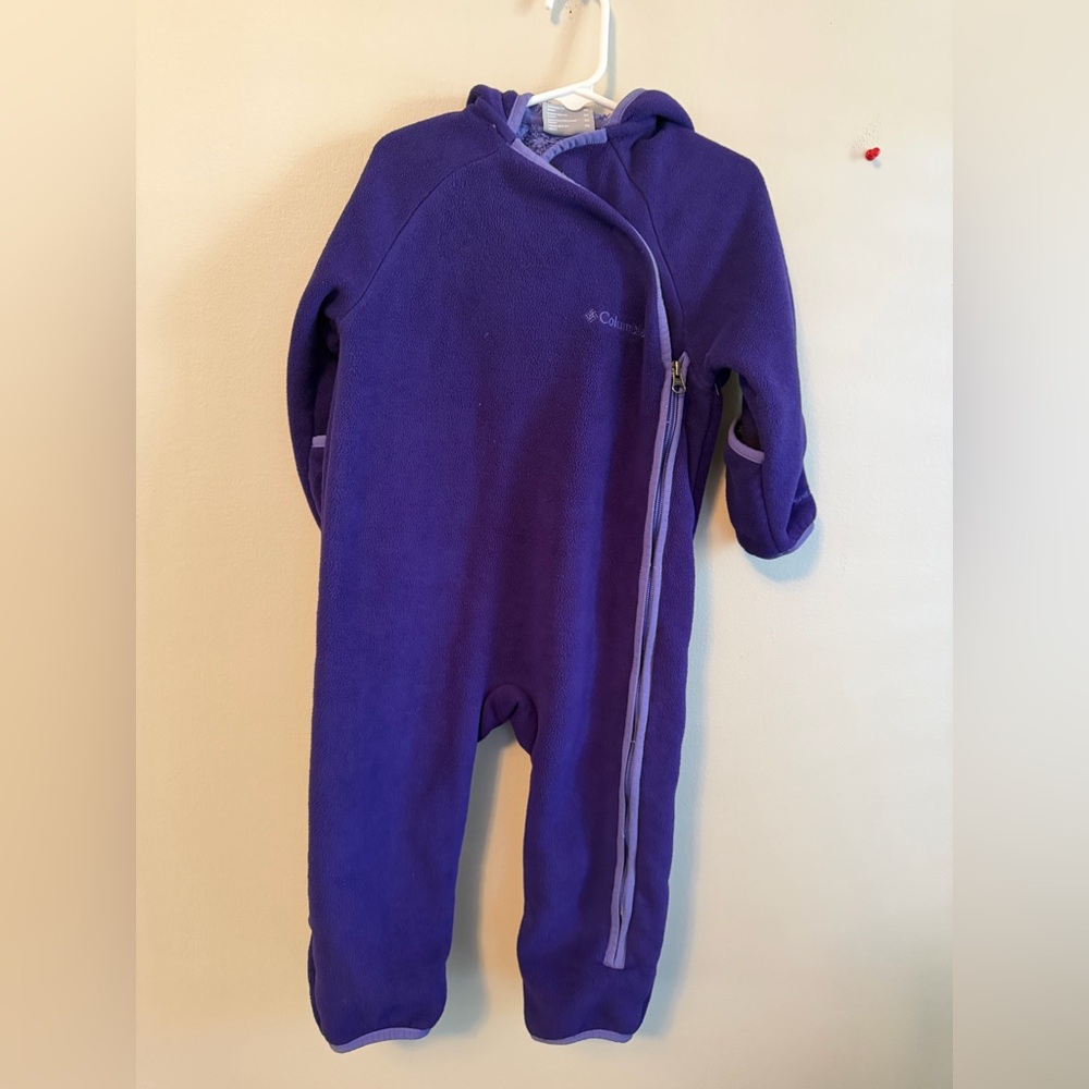 Columbia Purple Fleece One Piece Bunting